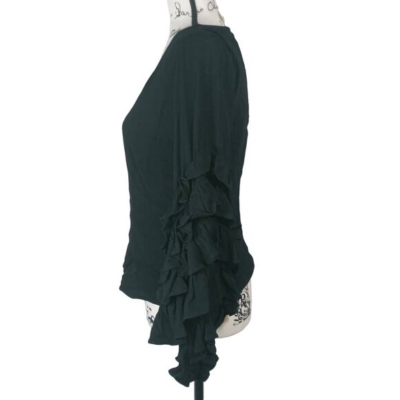 GUEST EDITOR Anthropologie Ruffle Sleeve V Neck Size XS - Picture 2 of 7